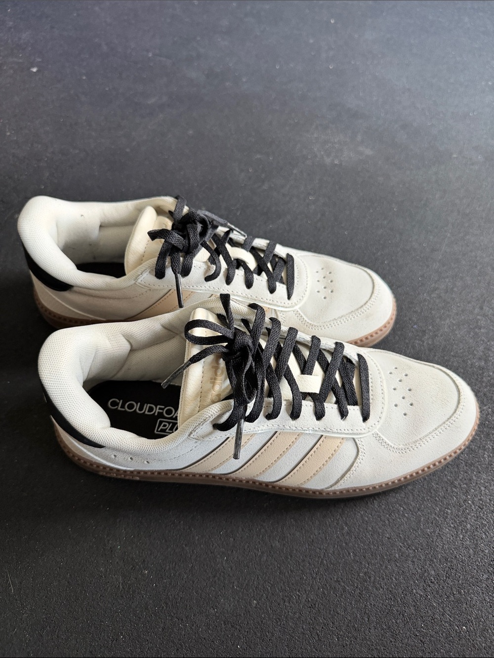 adidas Men’s Beige and Black Low-Top Sneakers